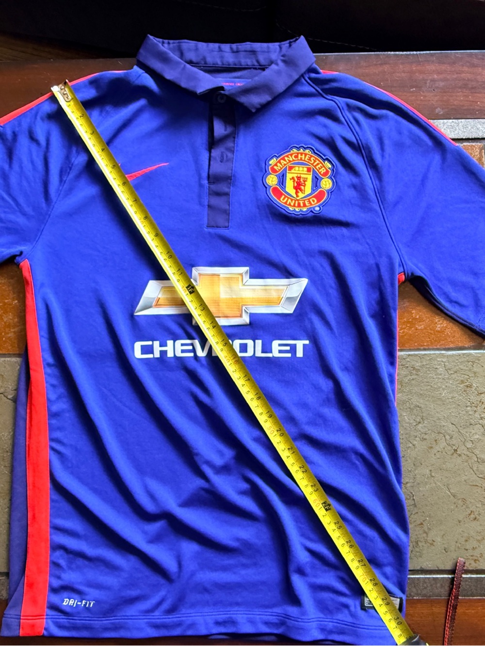 Chevrolet blue youth courage greatness manchester nike jersey M sports dri fit